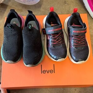 Skechers Kids Black and Red Sneakers Set